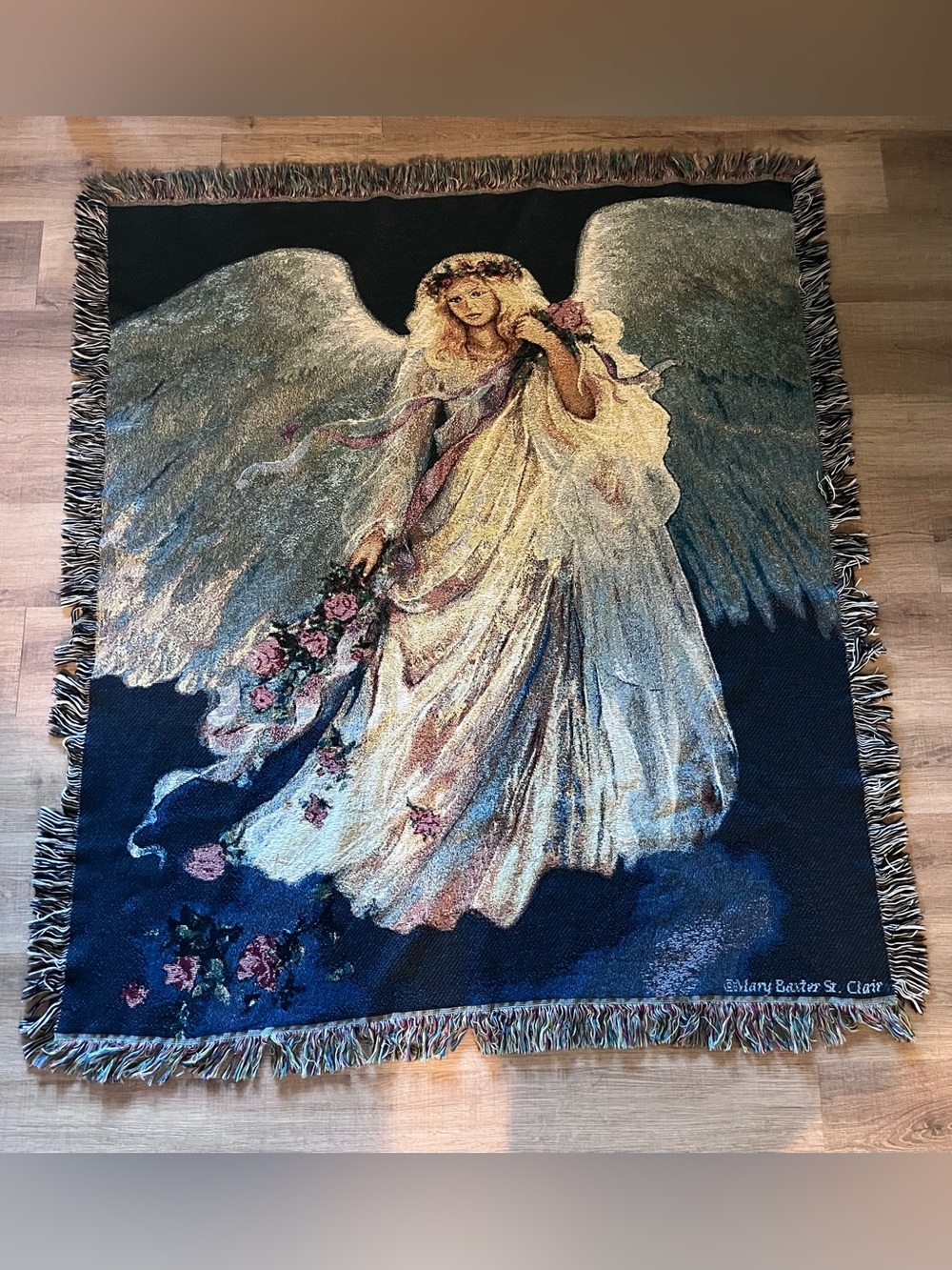 Messenger of Love St. Clair Tapestry Decorative Angel Blanket by Mary Baxter Y2K